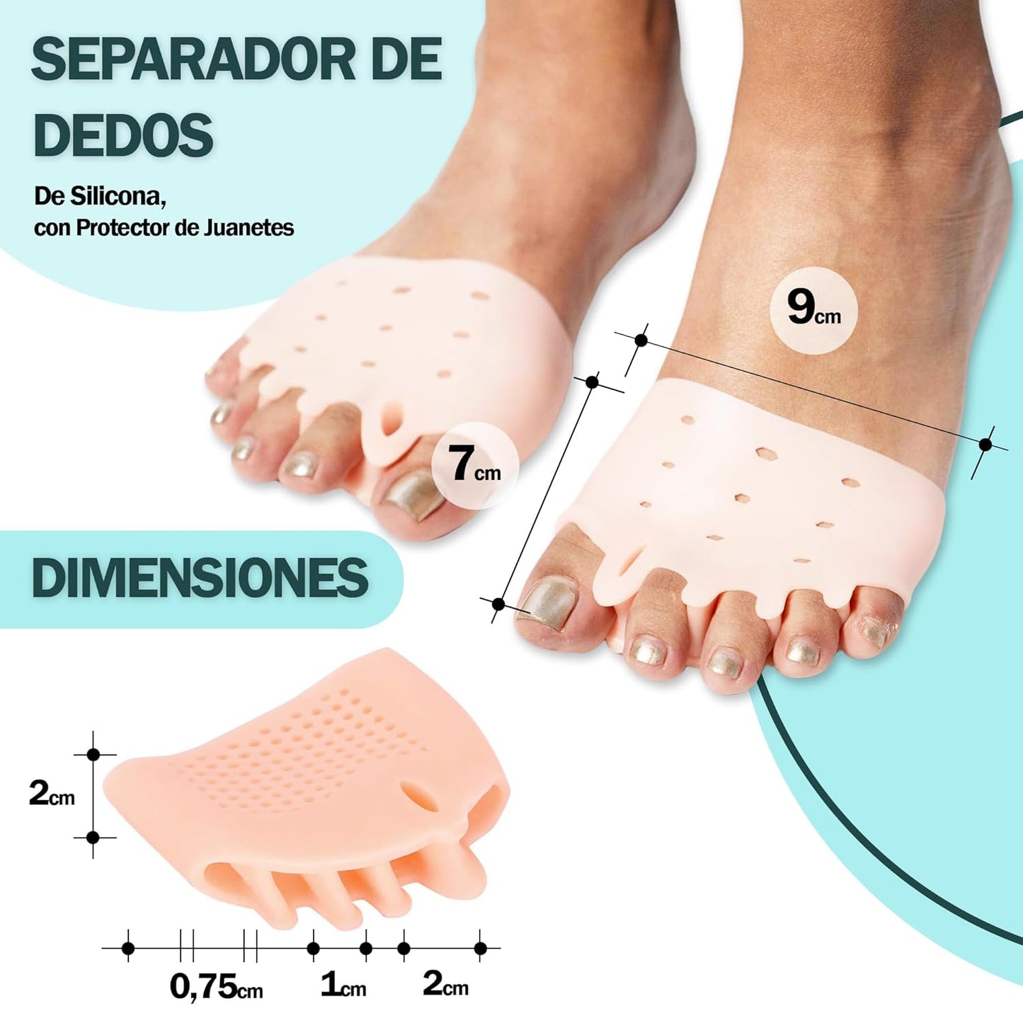 TheraToes Almohadillas Terapéuticas con Separador de Dedos - [PROMOCIÓN DISPONIBLE SOLO HOY]