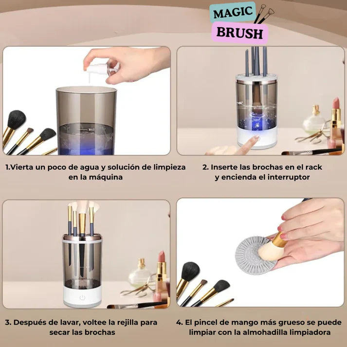 BrushCare Magic limpiador de brochas de maquillaje eléctrico - [PROMOCIÓN DISPONIBLE SOLO HOY]