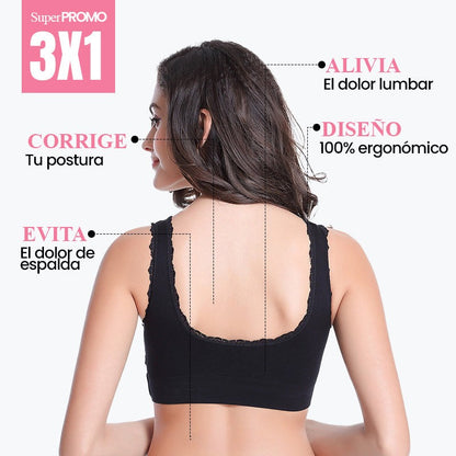 AirBra - Oferta Especial 3X1 - 3 Sujetadores Push Up Beige, Blanco y Negro